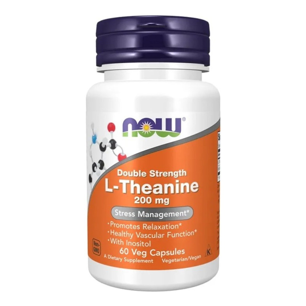 Now Foods L-theanine 200mg suplement diety 60 kapsułek