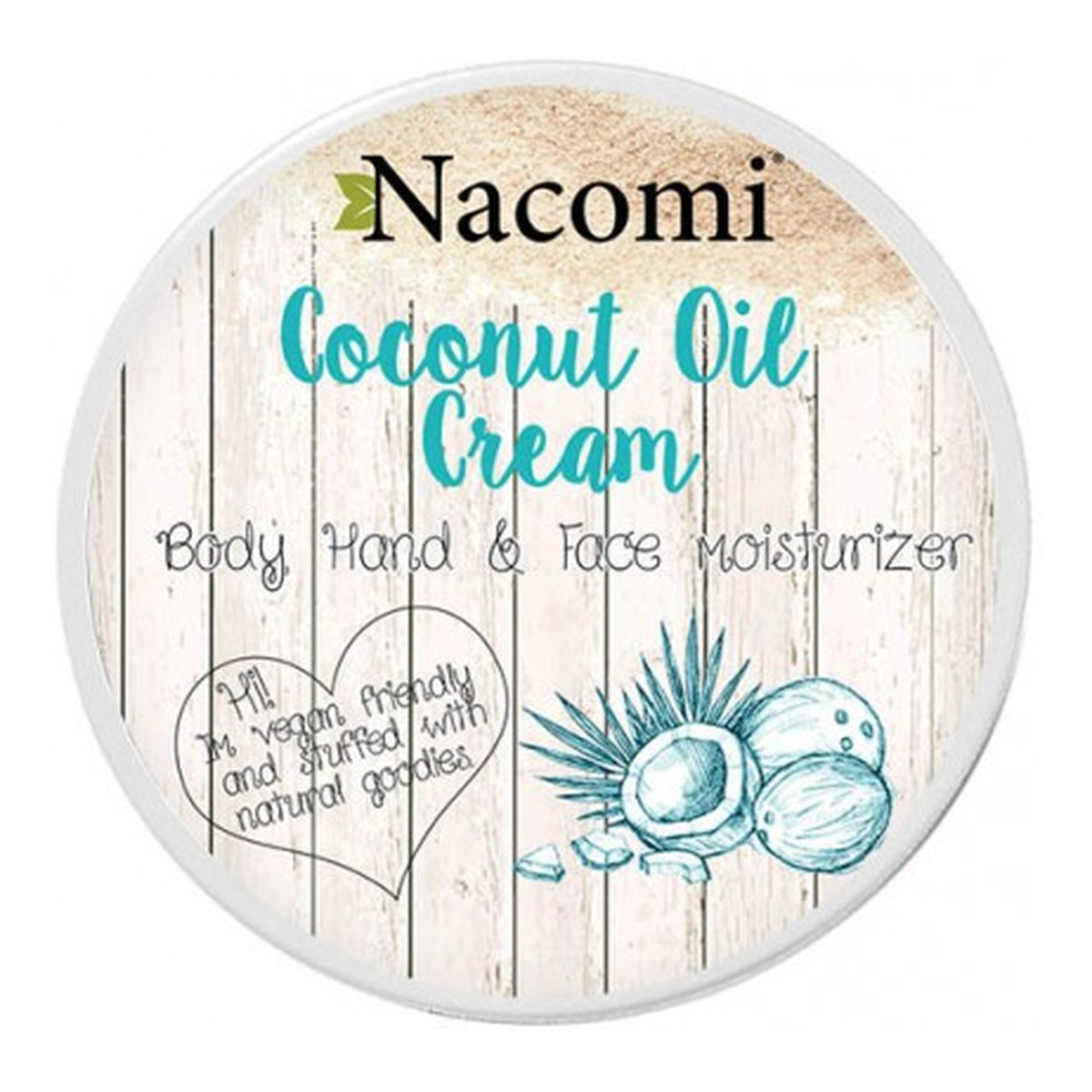 Nacomi Body Hand Face Coconut Cream Krem z Olejem Kokosowym Organiczny Olej Kokosowy w Postaci Jedwabistego Kremu 100ml
