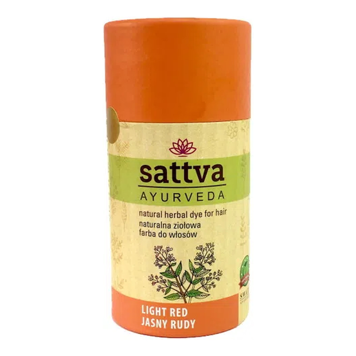 Sattva Natural herbal dye for hair naturalna ziołowa farba do włosów light red 10g