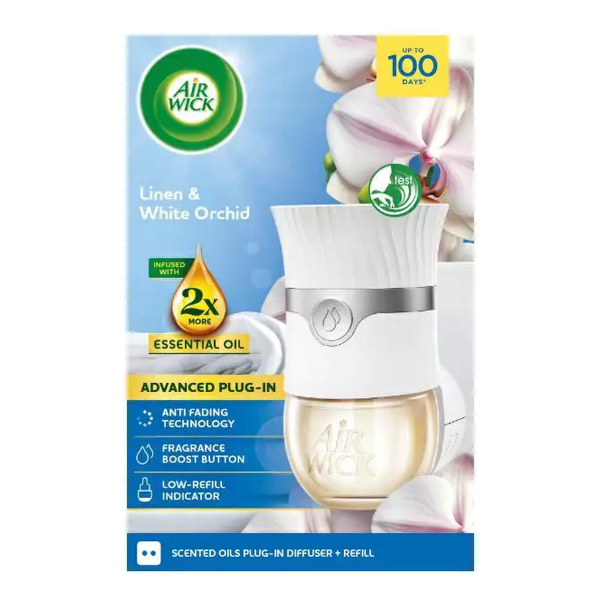 Air Wick Elektryczny odświeżacz Świeże Pranie & Biała Orchidea 19ml