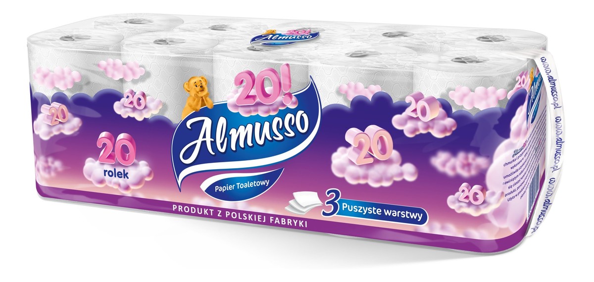 Papier toaletowy 3-warstowy Biały 20szt.