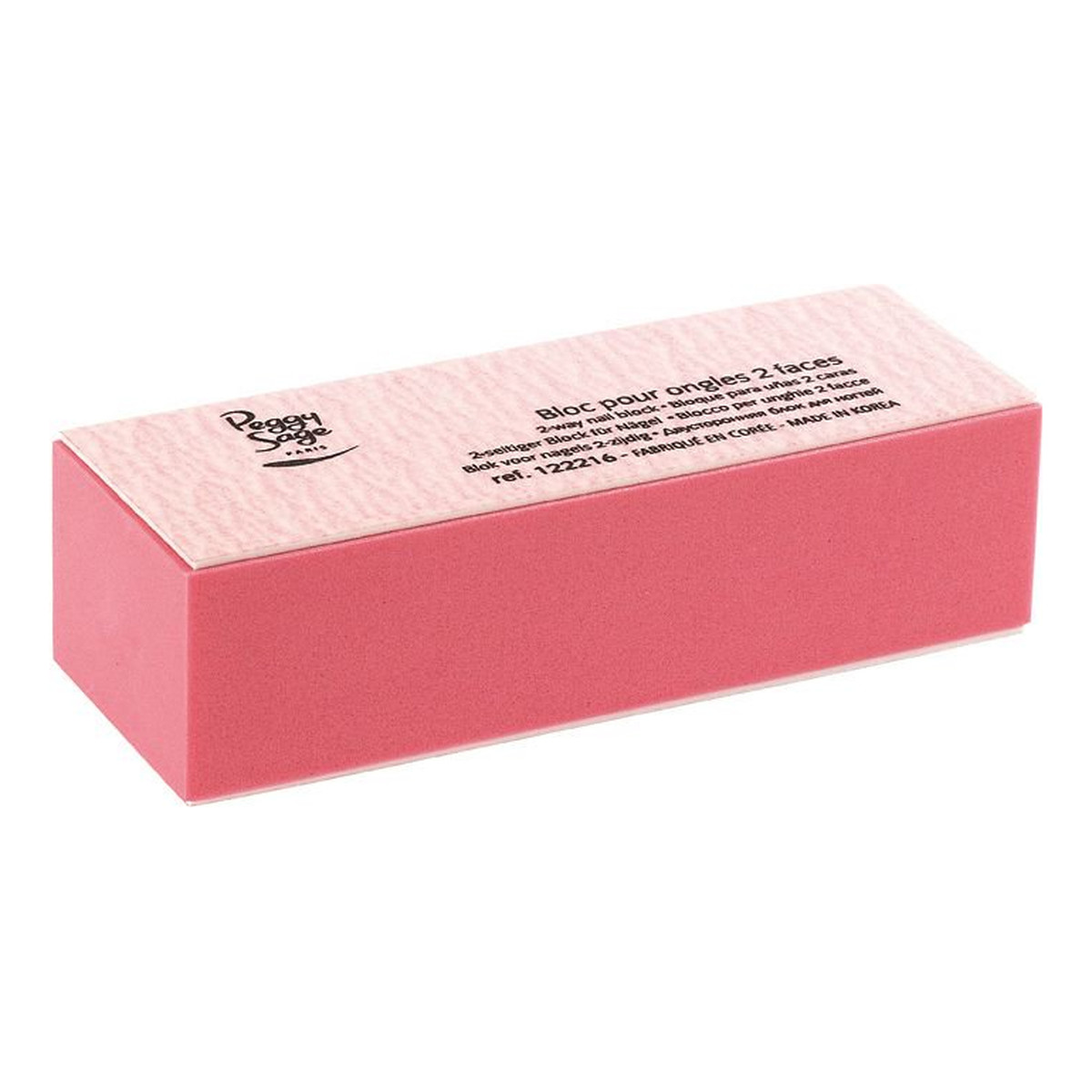 Peggy Sage 2-WAY Nail Block Dwustronny Blok Polerski Do Paznokci Różowy (122216)