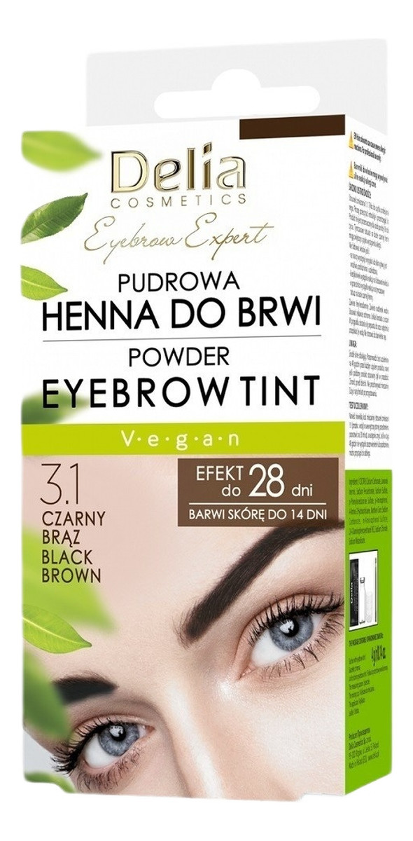 Eyebrow expert pudrowa henna do brwi 3.1 czarny brąz