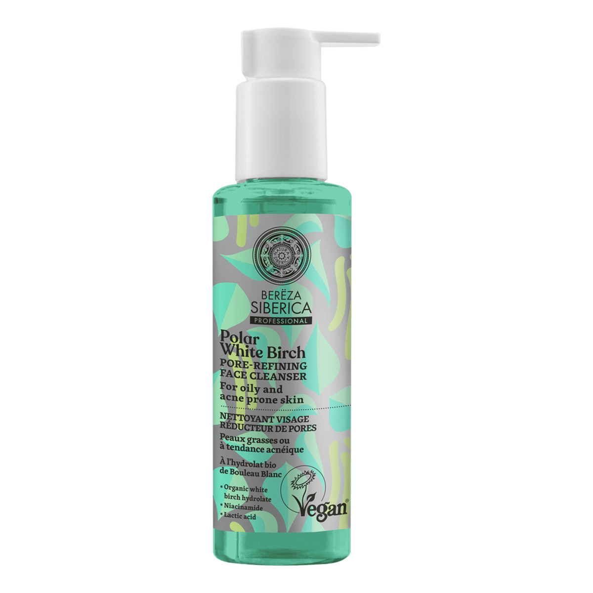 Natura Siberica Bereza Siberica Wegańska, wygładzająca pory emulsja oczyszczająca do twarzy, do skóry tłustej oraz z tendencją do powstawania trądziku 200ml