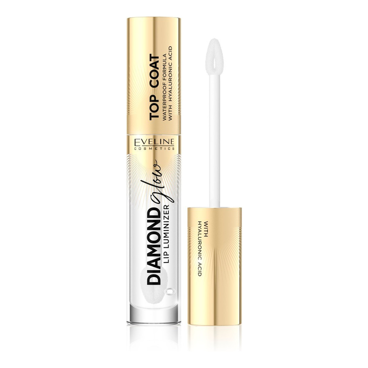 Eveline Diamond Glow Lip Luminizer Błyszczyk Top Coat do ust z kwasem hialuronowym 4ml