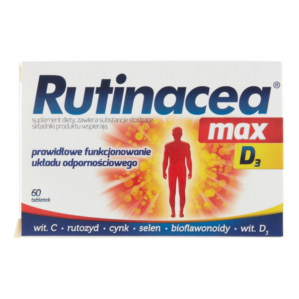 Rutinacea Max d3 suplement diety z witaminą d3 wspierający układ odpornościowy 60 tabletek