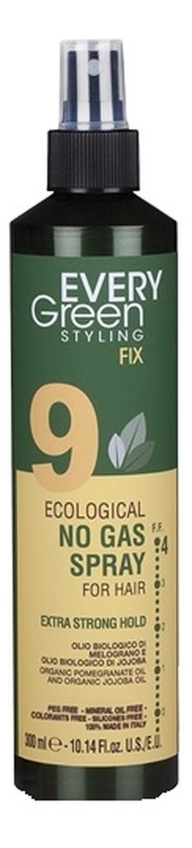 9 eco hairspray no gas strong hold ekologiczny lakier do włosów mocno utrwalający fryzurę