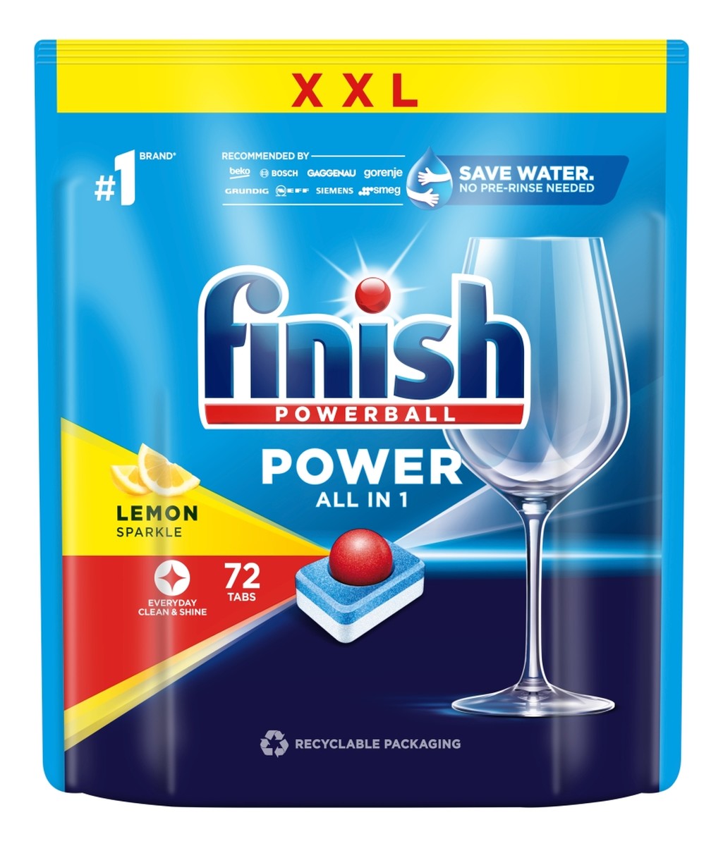 Power all in 1 tabletki do zmywarki lemon 72szt