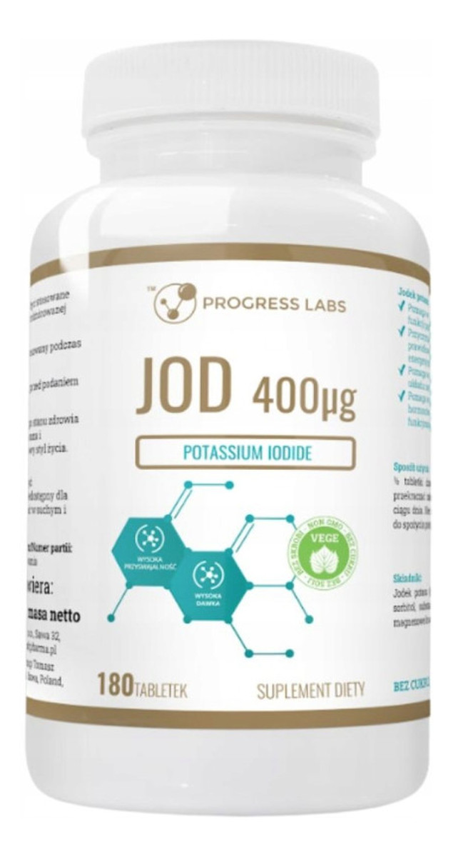 Jod 400 jednostek suplement diety 180 tabletek