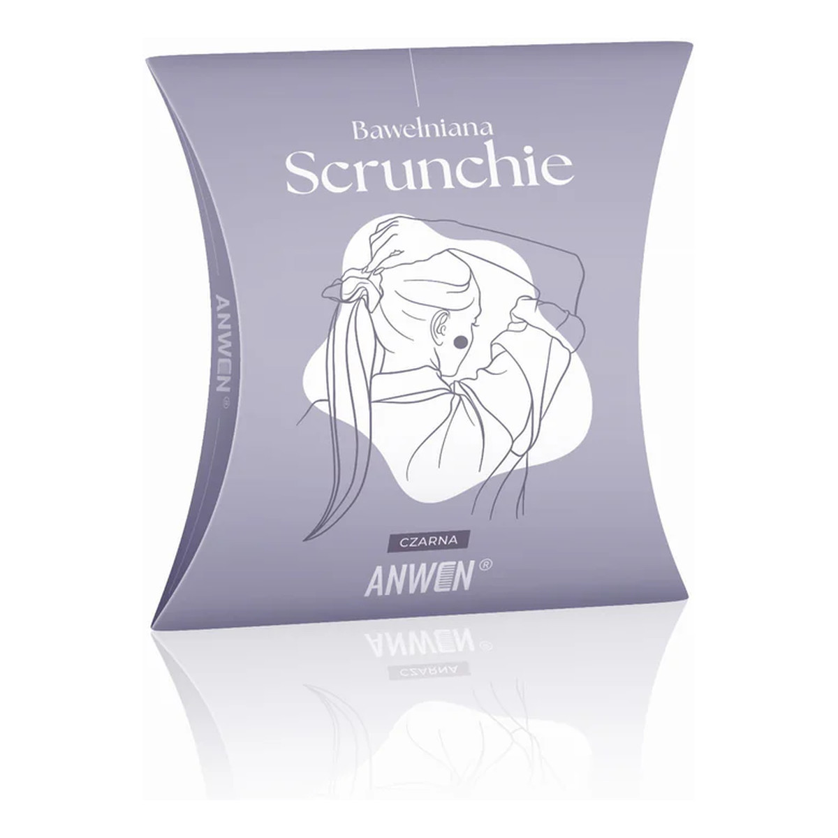 Anwen Bawełniana Scrunchie czarna gumka do włosów