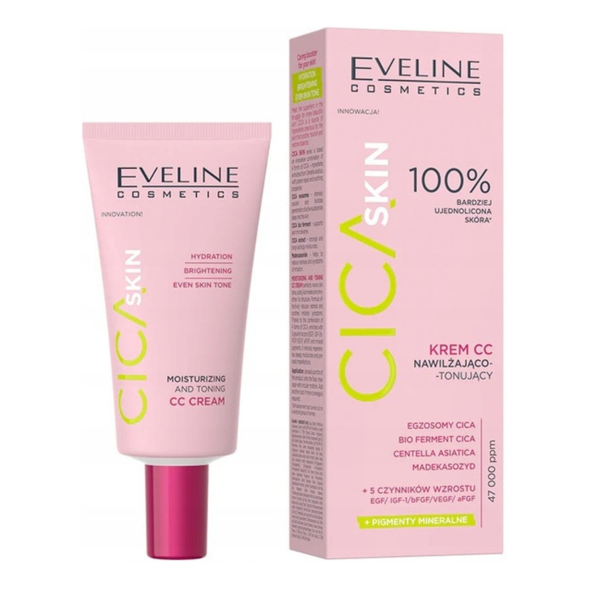 Eveline Cica Skin Nawilżający Krem CC Do Twarzy Wyrównujący Koloryt 30ml