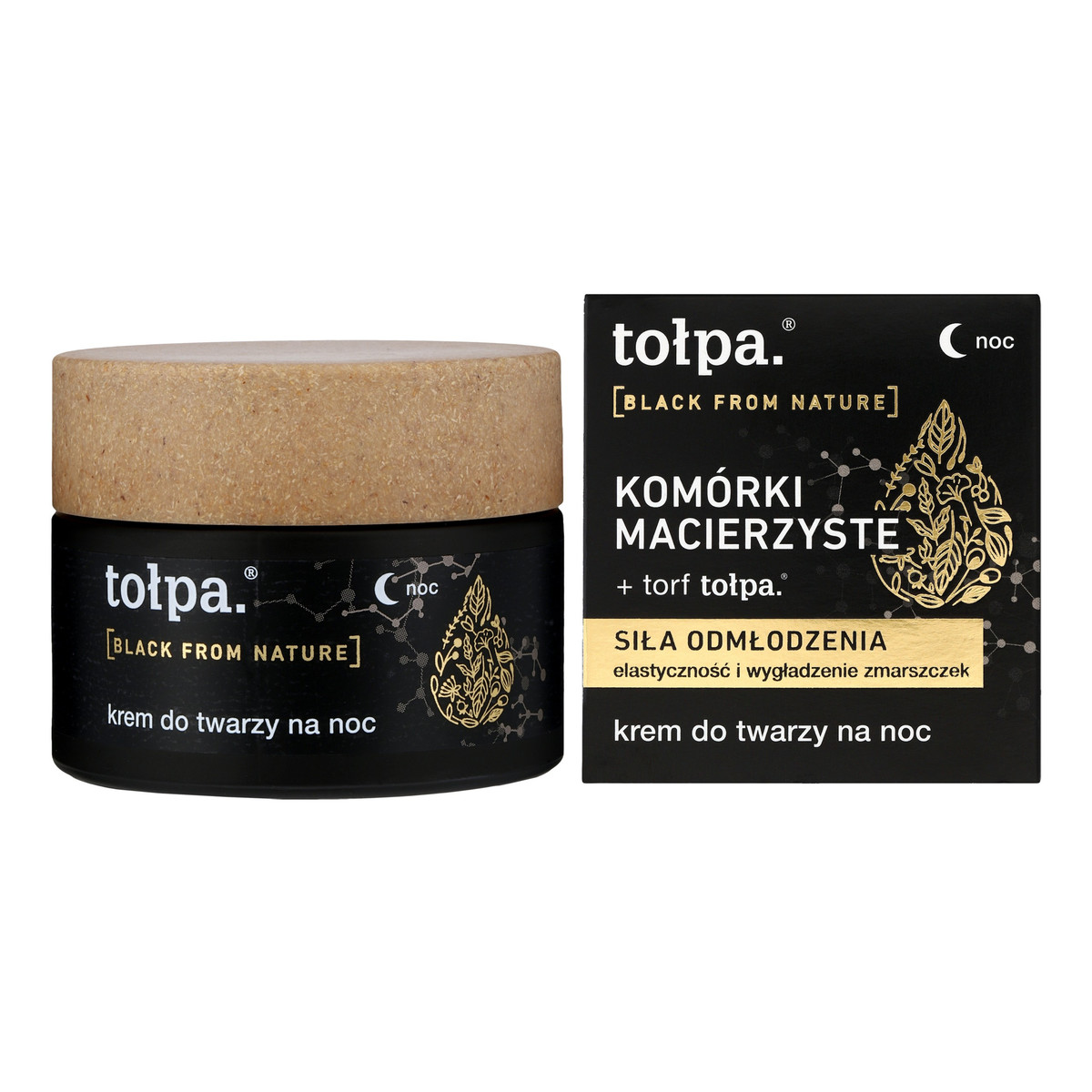 Tołpa Black From Nature Krem do twarzy na noc Siła odmłodzenia 50ml