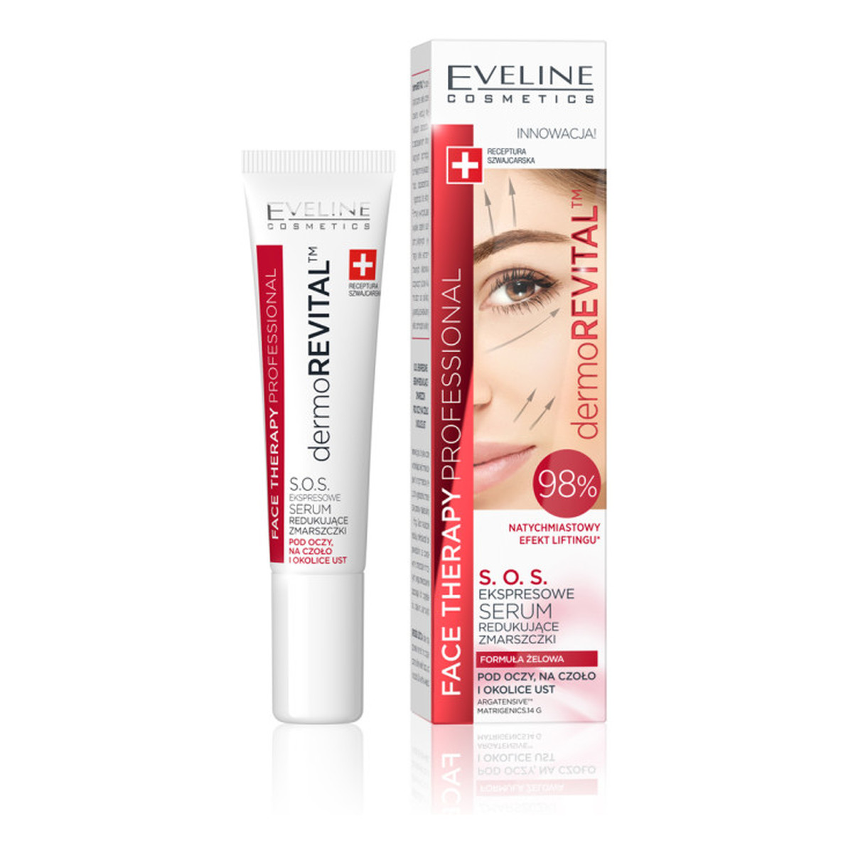 Eveline Face Therapy Professional Ekspresowe Serum S.O.S. redukujące zmarszczki pod oczy na czoło i okolice ust 15ml