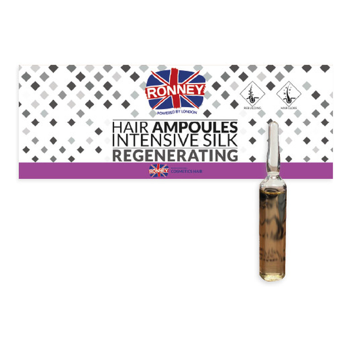 Ronney Hair ampoules intensive silk regenerating regenerujące ampułki do włosów z jedwabiem 12x 10ml