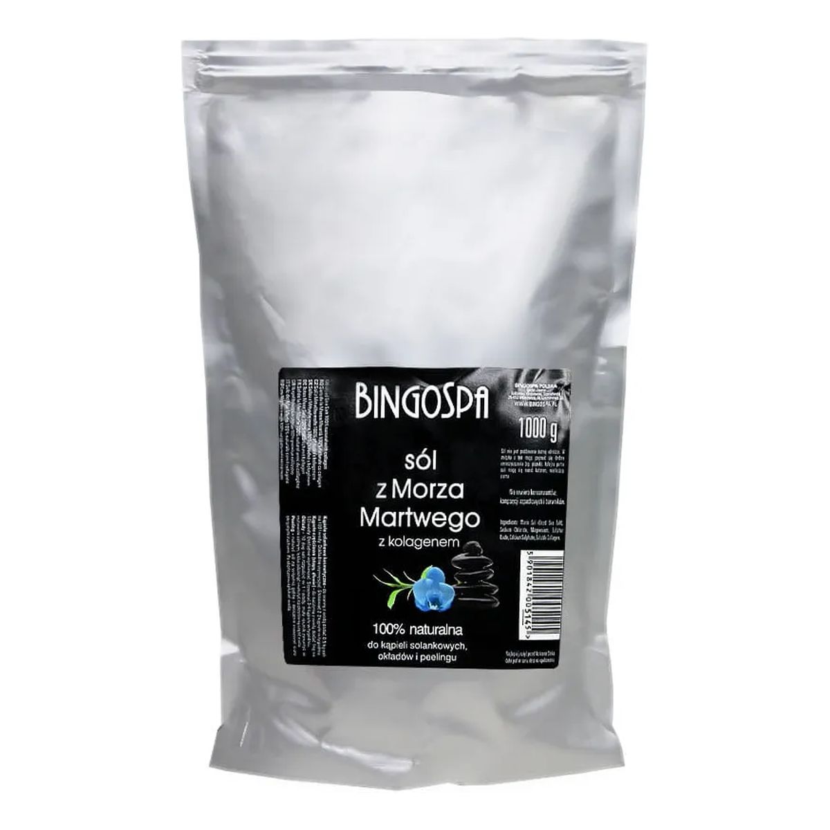BINGOSPA Sól z Morza Martwego kolagenem 100% naturalna - Dead sea salt with collagen natural 1 kg 1000g