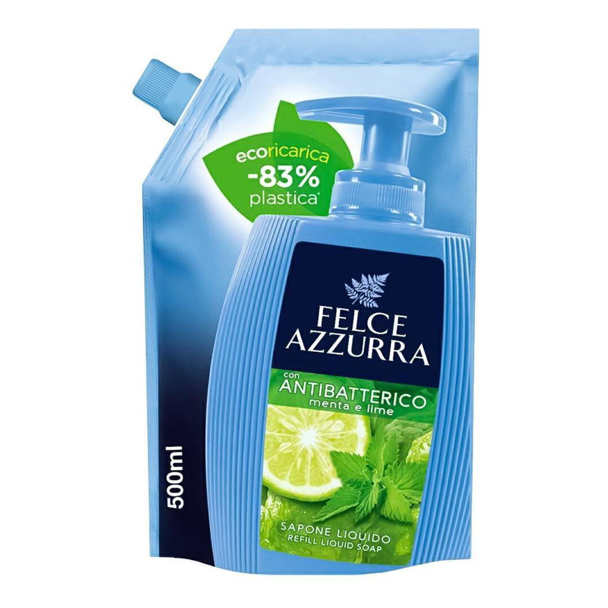 Felce Azzurra Mydło w płynie antybakteryjne Refill Mint&Lime 500ml