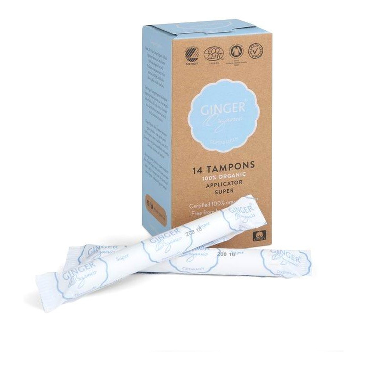 Ginger Organic Tampons tampony organiczne z aplikatorem super 14szt
