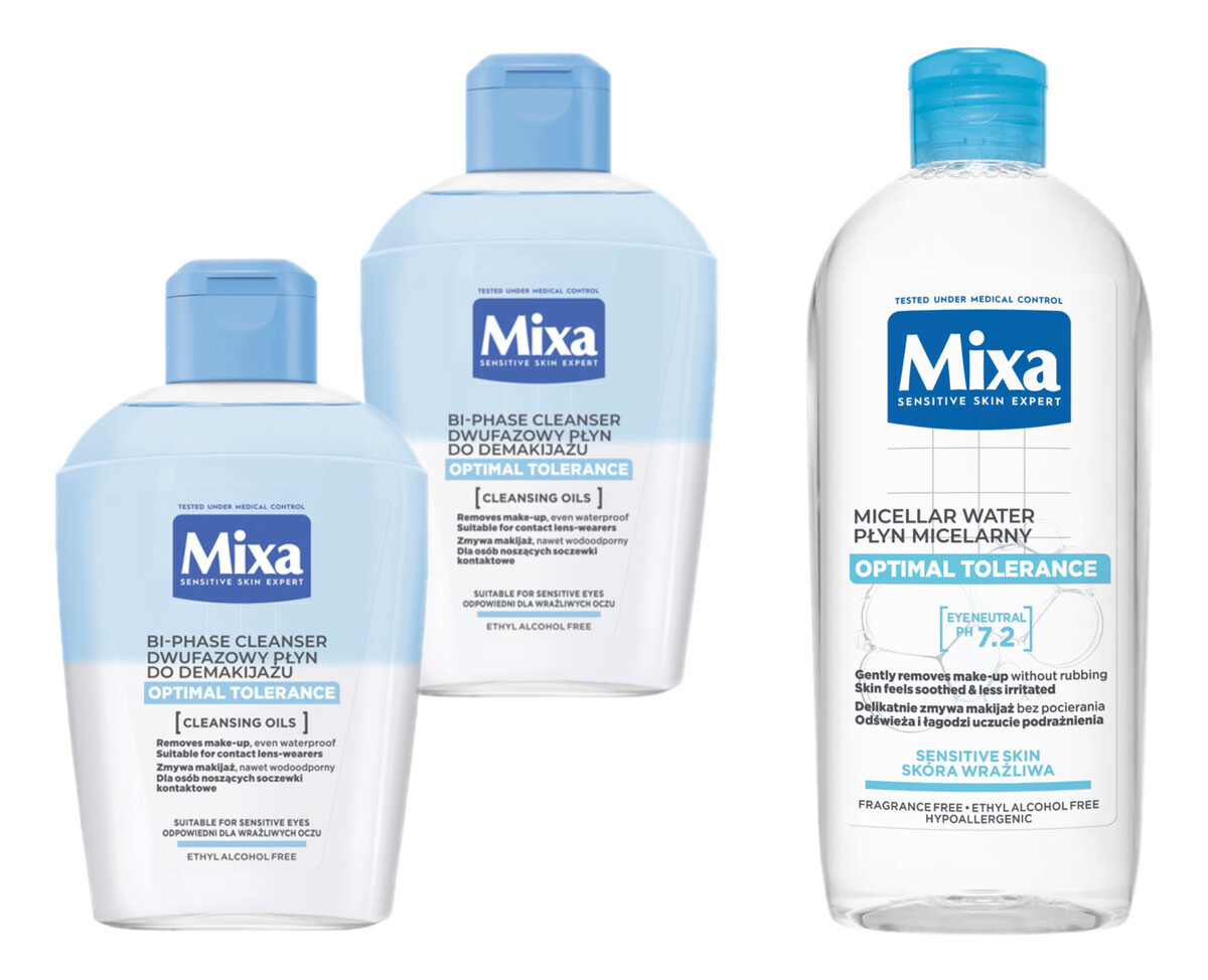 Dwufazowy Płyn Do Demakijażu 2x125ml + Płyn Micelarny 400ml