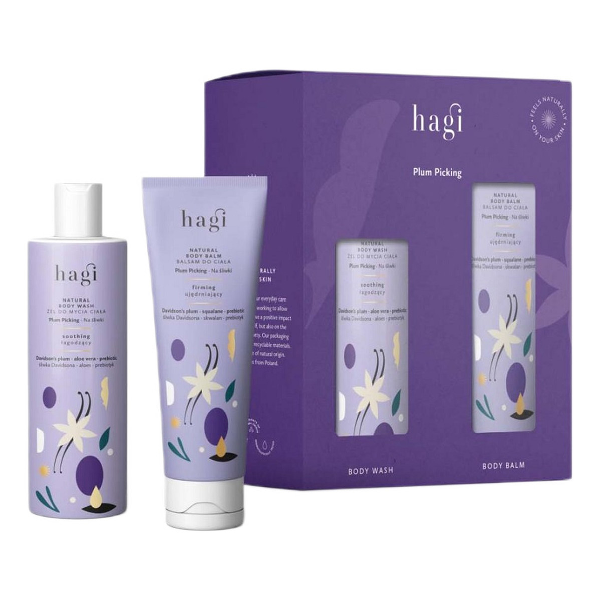 Hagi Na śliwki zestaw żel do mycia ciała 300ml + balsam do ciała 300ml