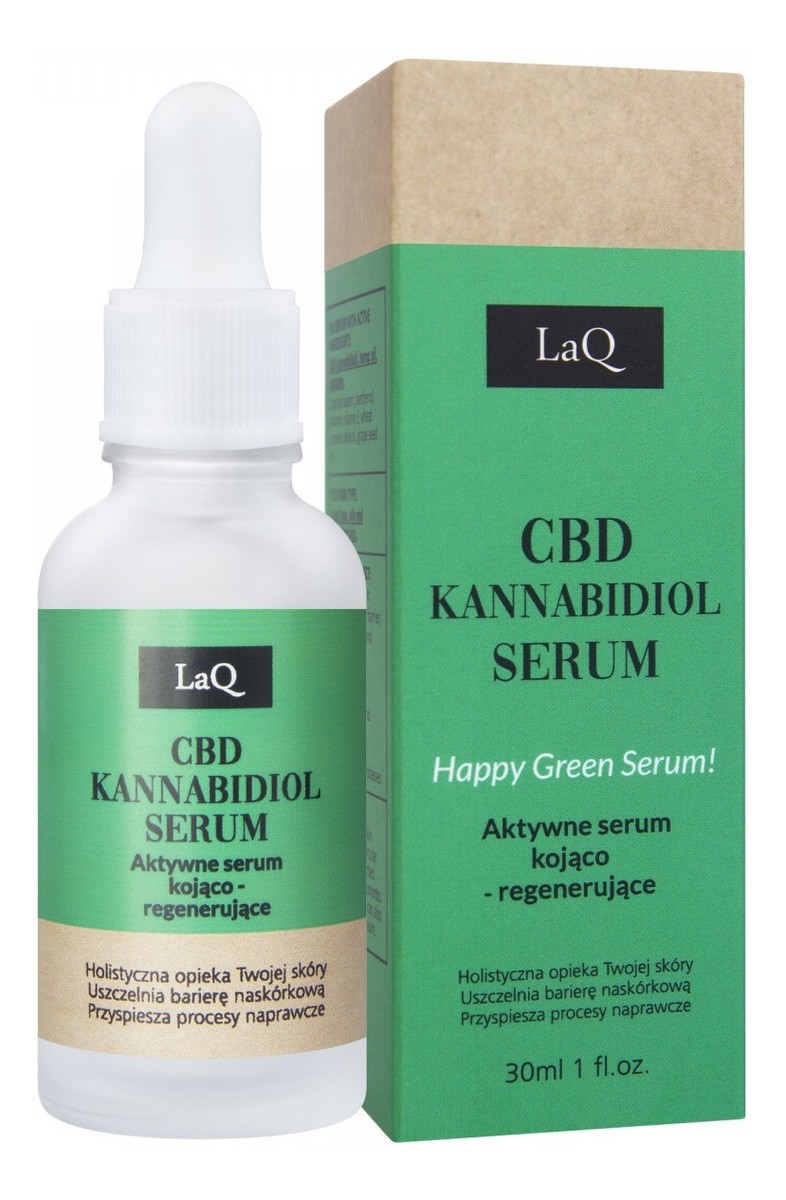 CBD Kannabidiol Serum Aktywne Serum kojąco-regenerujące Happy Green