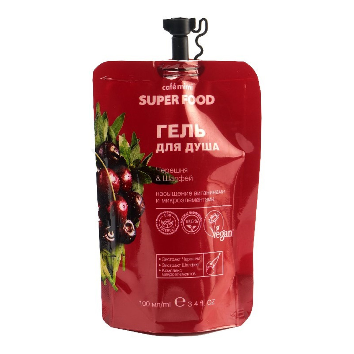 Le Cafe de Beaute Cafe Mimi Superfood Żel pod prysznic Czereśnia i Szałwia 100ml
