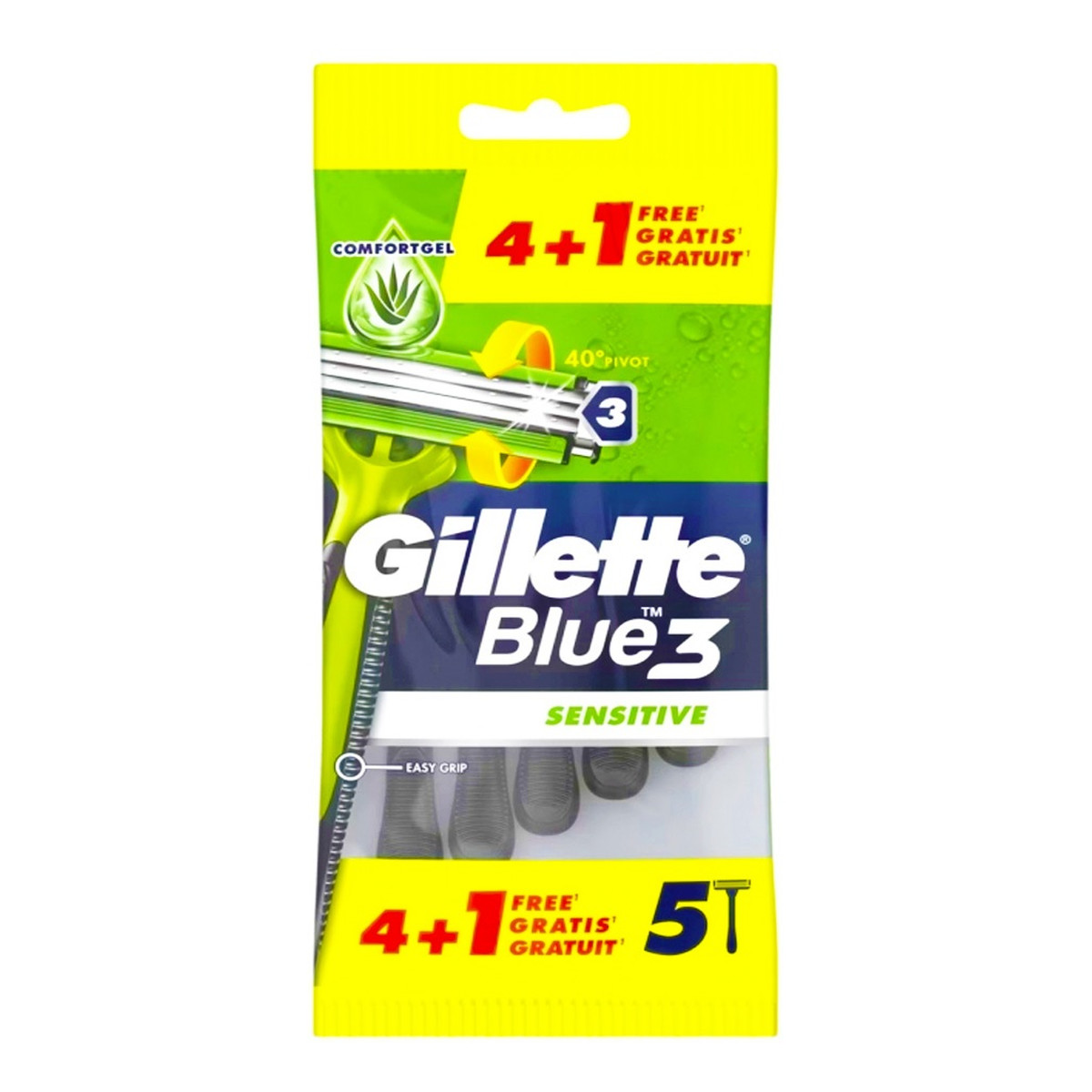 Gillette Blue3 sensitive jednorazowe maszynki do golenia 5szt