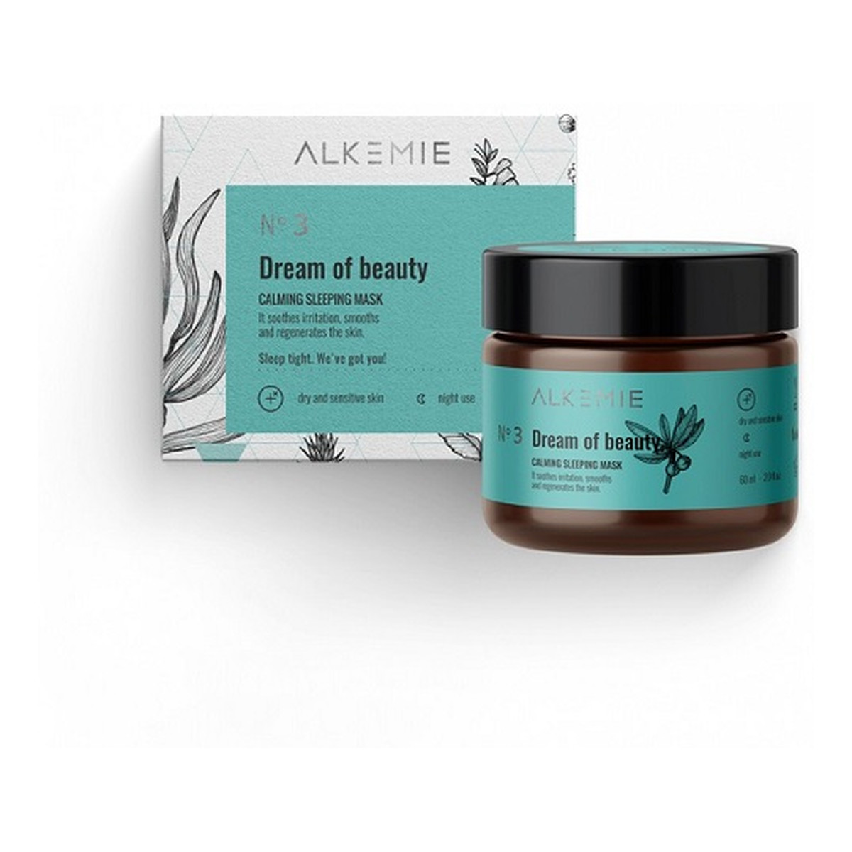 Alkemie No3 dream of beauty calming sleeping mask łagodząca maska-krem na noc 60ml