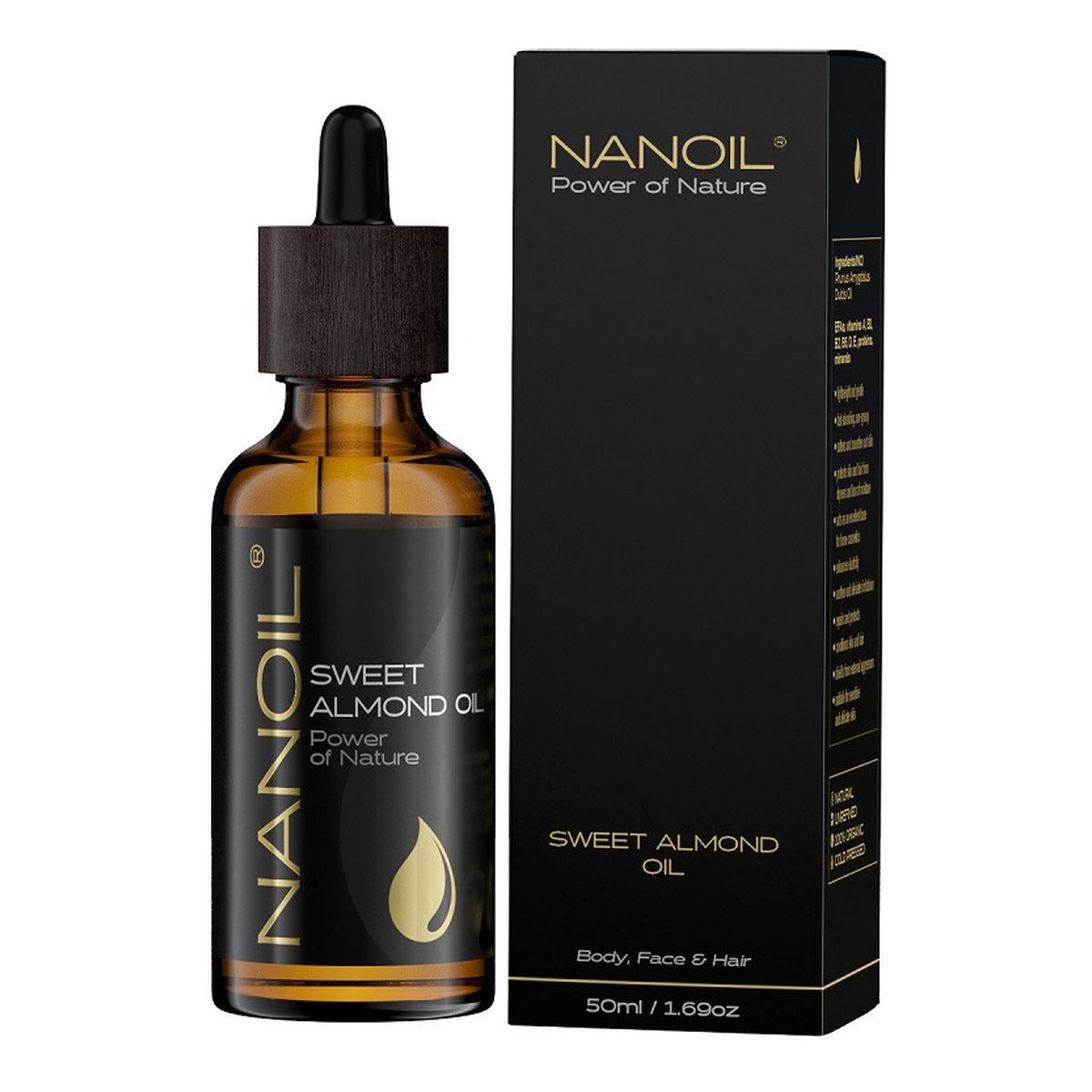 Nanoil Sweet Almond Oil olejek migdałowy do pielęgnacji włosów i ciała 50ml