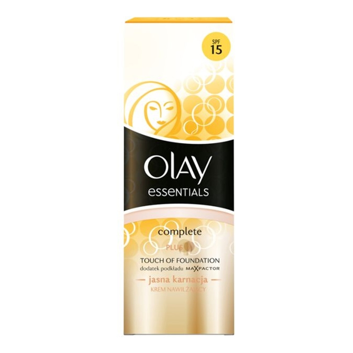 Olay Essentials Krem Nawilżający Na Dzień z Dodatkiem Podkładu Max Factor Jasna Karnacja 50ml