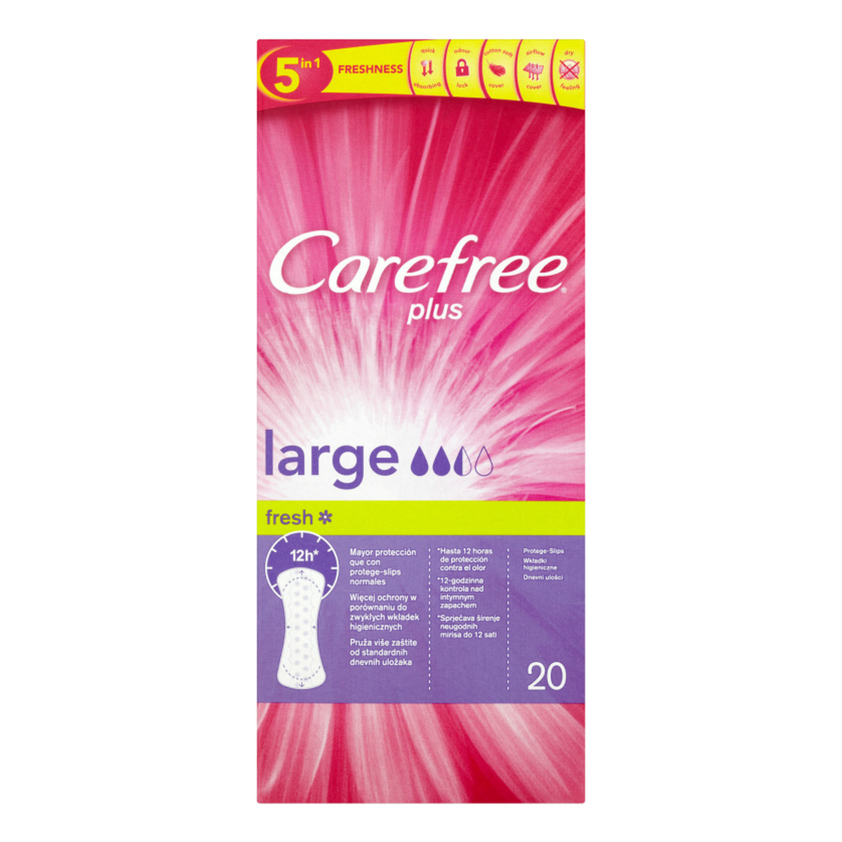 Carefree Plus Large Fresh Wkładki Higieniczne 20szt.
