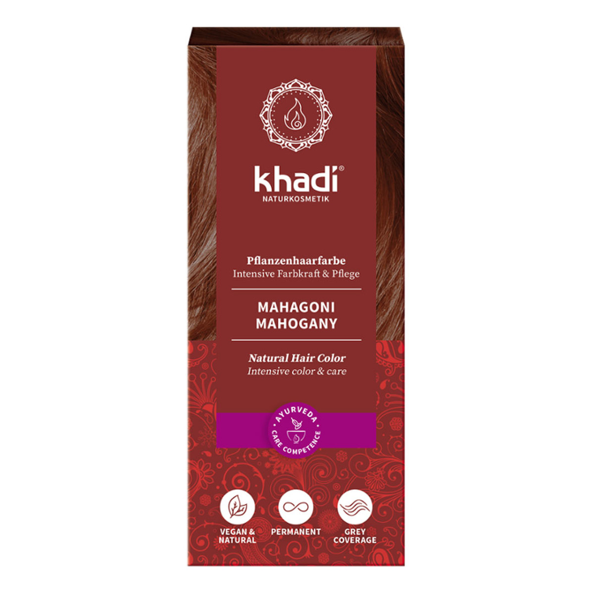 Khadi Naturalna Henna do włosów Mahoń 100g