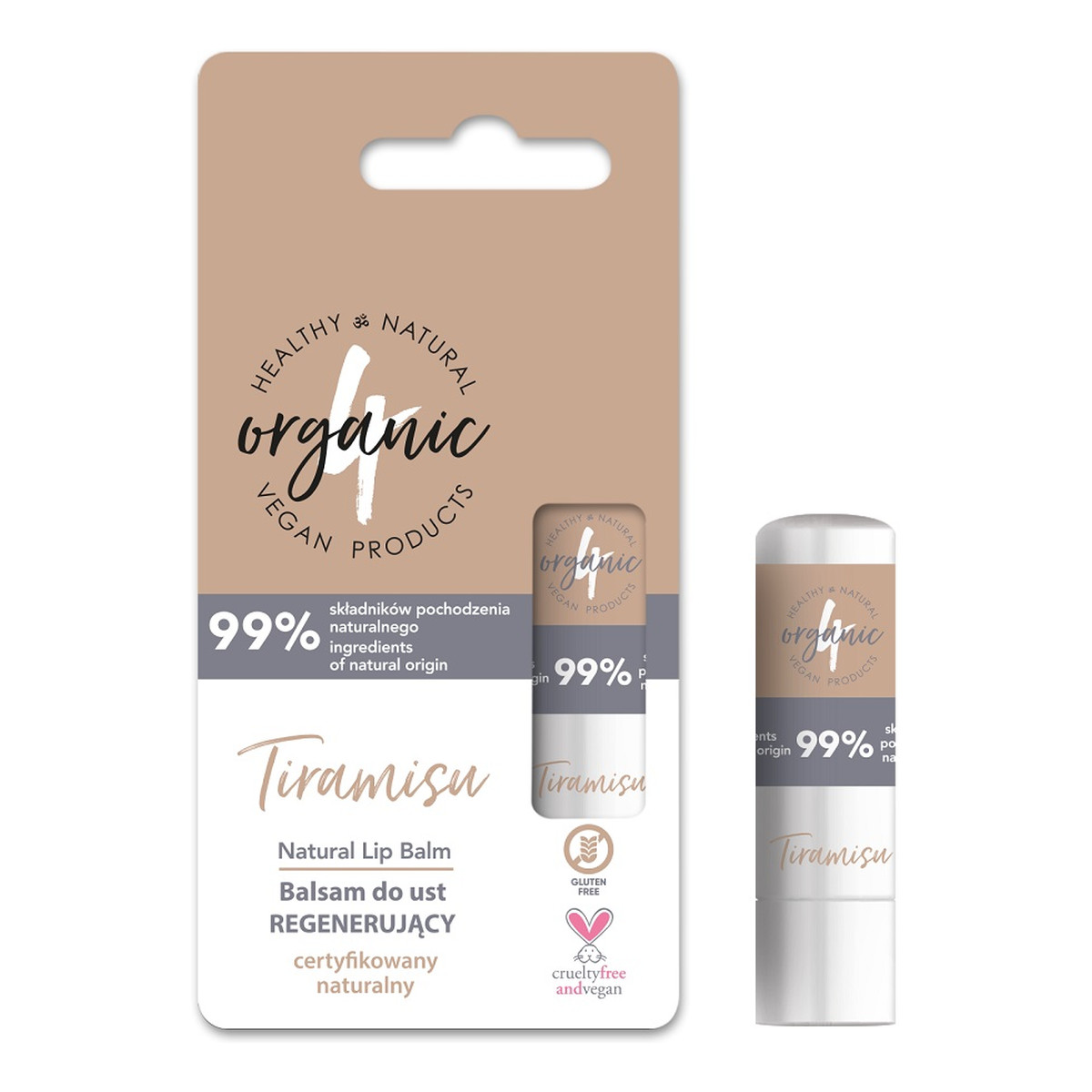 4organic Balsam do ust regenerujący tiramisu 5g