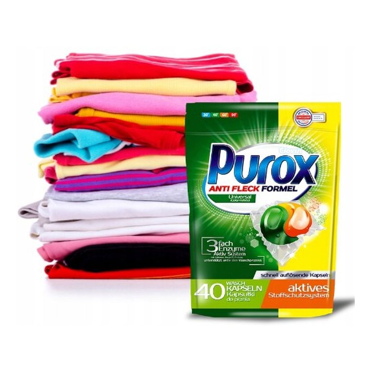 Purox Kapsułki do prania 40 sztuk Uniwersalne 720g