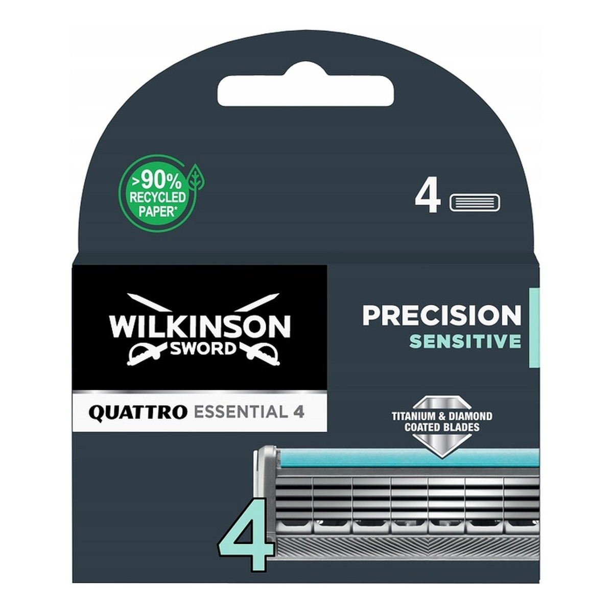 Wilkinson Quattro Titanium Sensitive zapasowe ostrza do maszynki do golenia dla mężczyzn 4szt