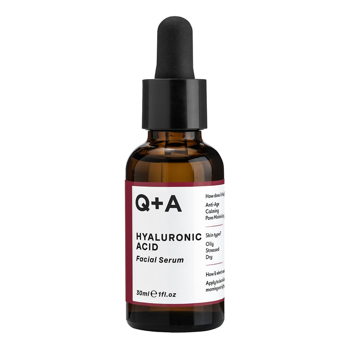 Q+A Hyaluronic acid facial serum nawilżające serum do twarzy z kwasem hialuronowym 30ml