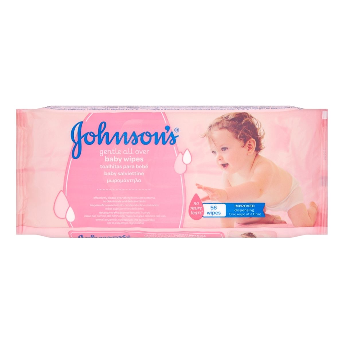 Johnson & Johnson Baby Gentle All Over łagodne chusteczki oczyszczające o wielofunkcyjnym zastosowaniu 56szt
