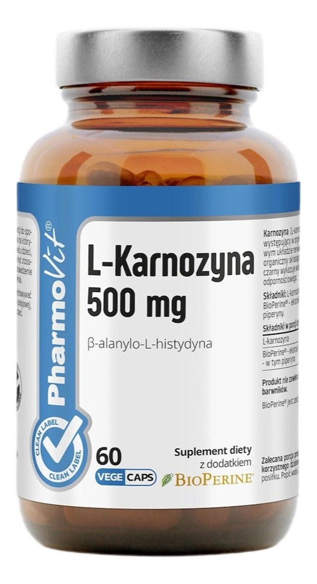 L-Karnozyna 500mg suplement diety 60 kapsułek