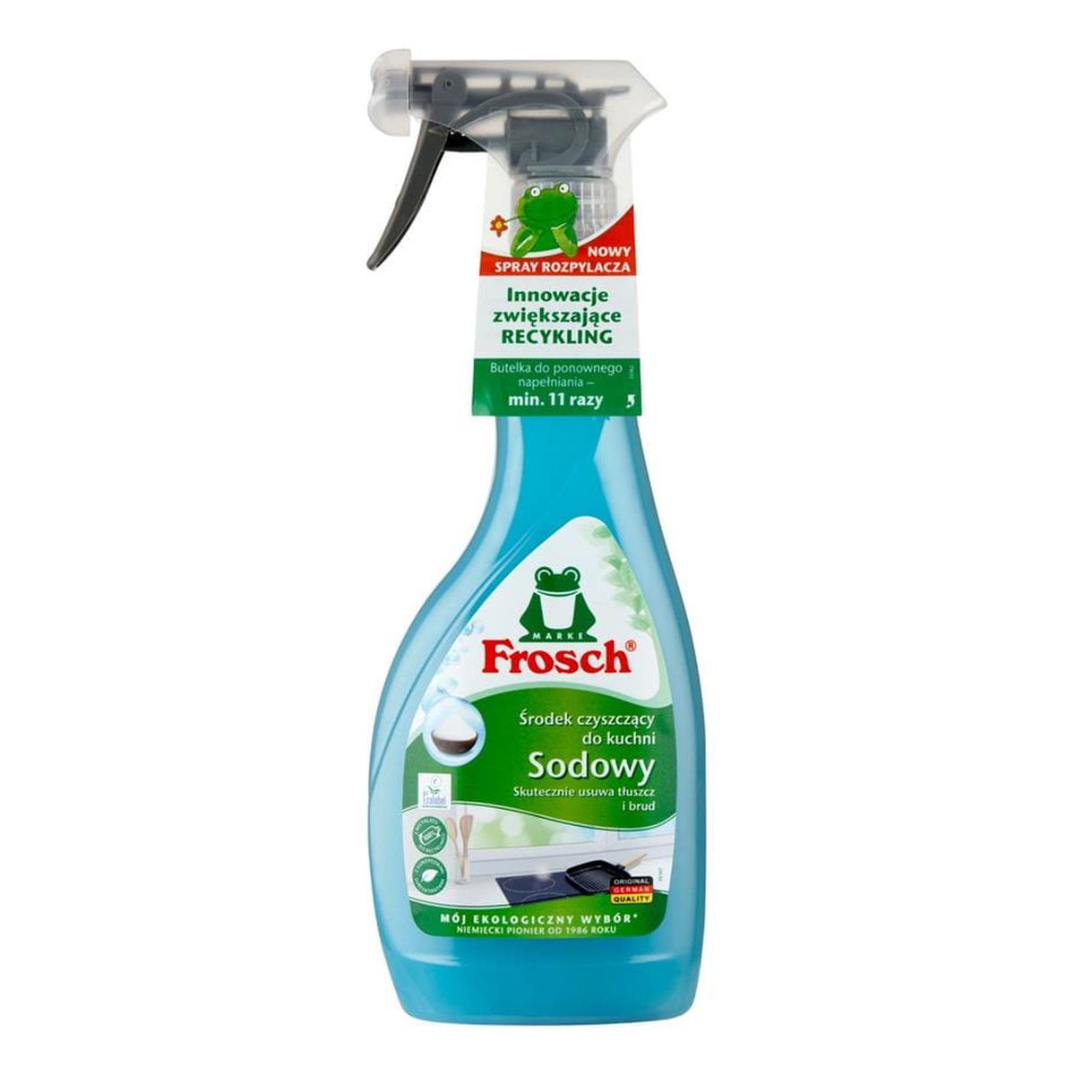 Frosch Spray do czyszczenia kuchni sodowy + łazienki lawenda + uniwersalny pomarańczowy + odkamieniacz malinowy 4x500ml