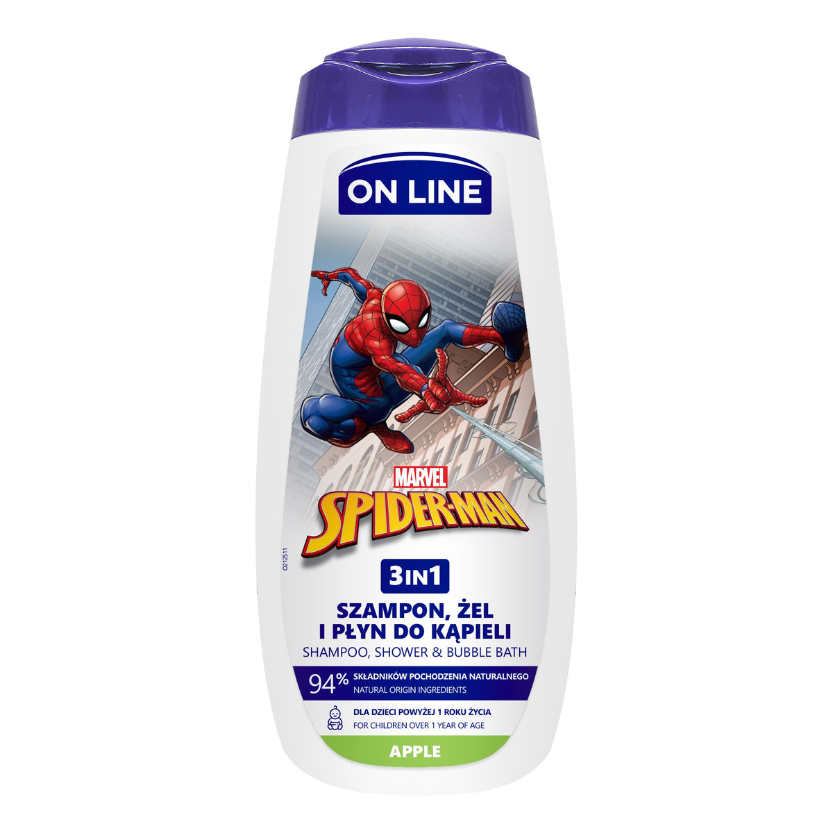On Line Disney Żel pod prysznic 3w1 dla dzieci Spiderman - Apple 400ml