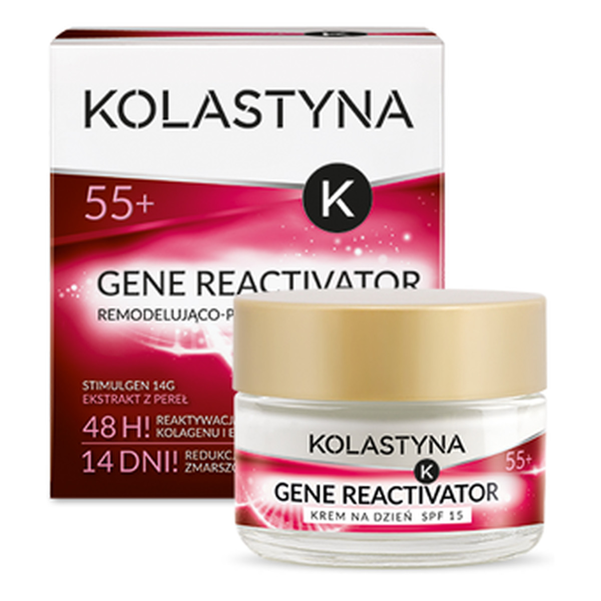 Kolastyna Gene Reactivator 55+ Remodelująco - Przeciwzmarszczkowy Krem Do Twarzy Na Dzień 50ml