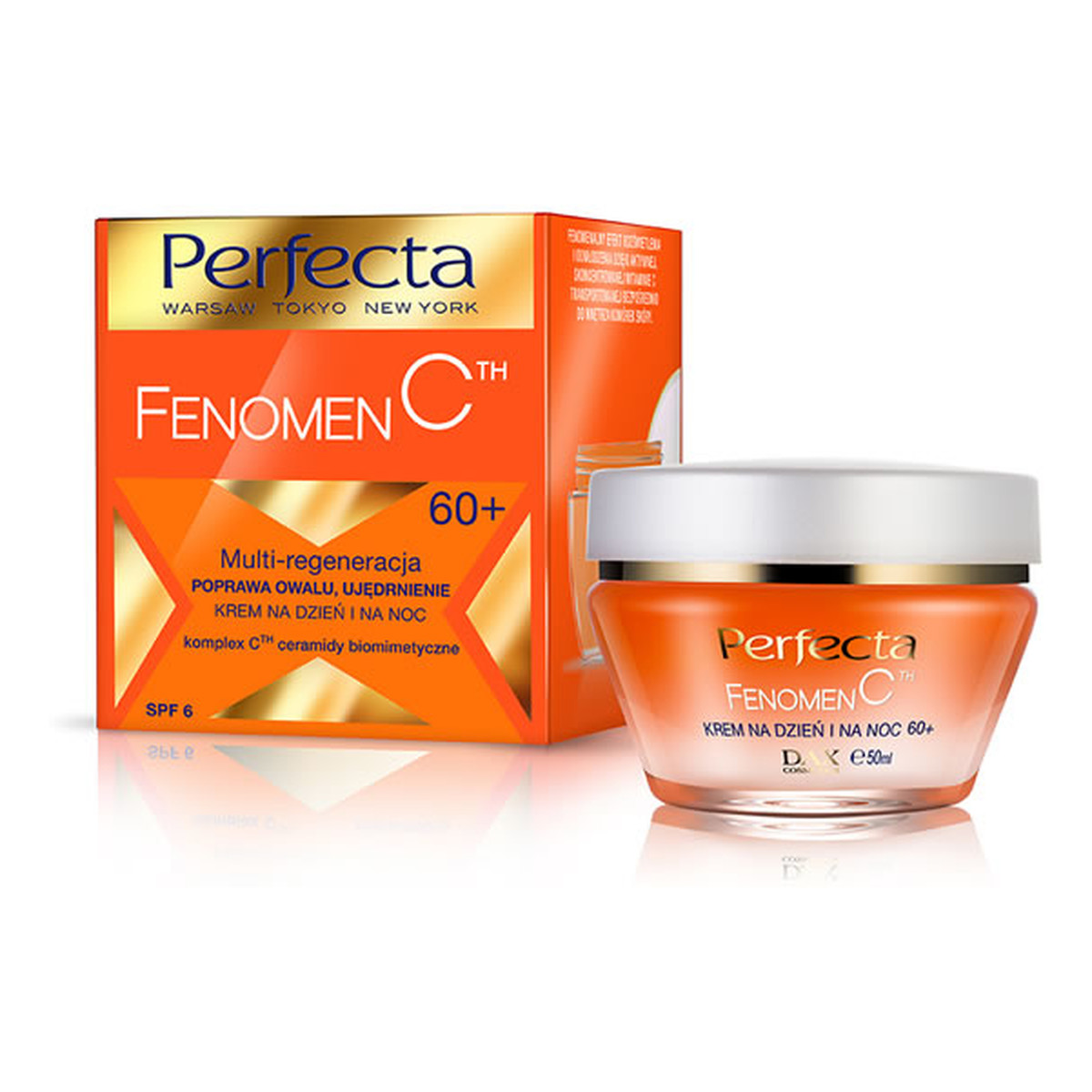 Perfecta Fenomen C 60+ Krem Do Twarzy Na Dzień i Noc Multi - Regeneracja Poprawa Owalu i Ujędrnienie 50ml