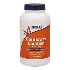 Now_sunflower lecithin lecytyna słonecznikowa 1200mg 200 miękkich kapsułek