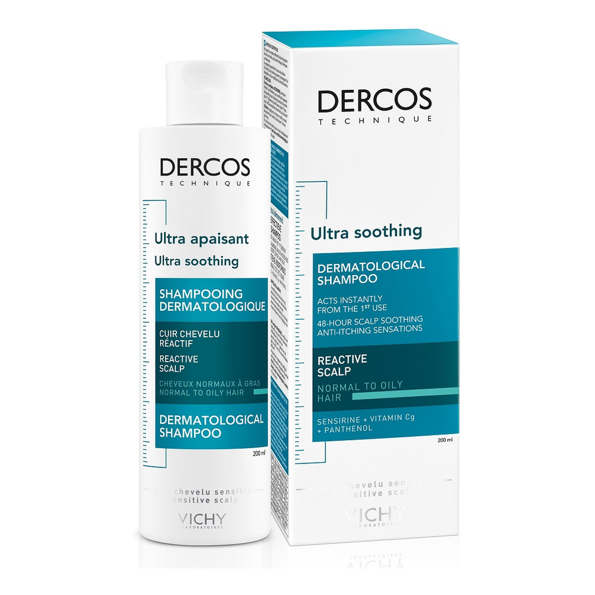 Vichy Dercos Ultra Soothing szampon ultrakojący do włosów normalnych i przetłuszczających się 200ml
