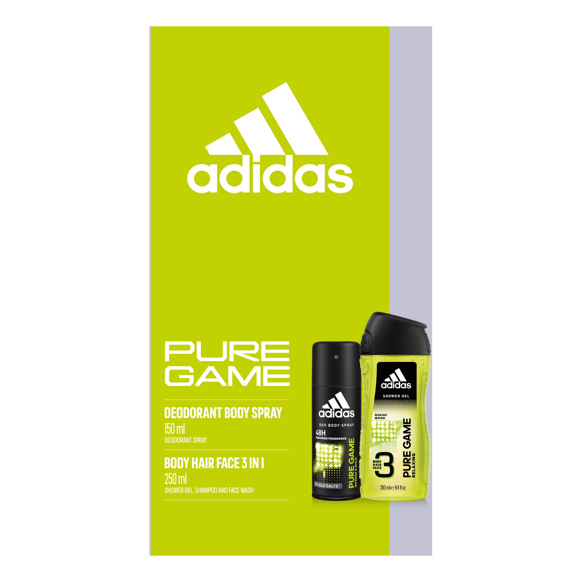 Adidas Pure Game Zestaw Żel pod prysznic + Antyperspirant spray