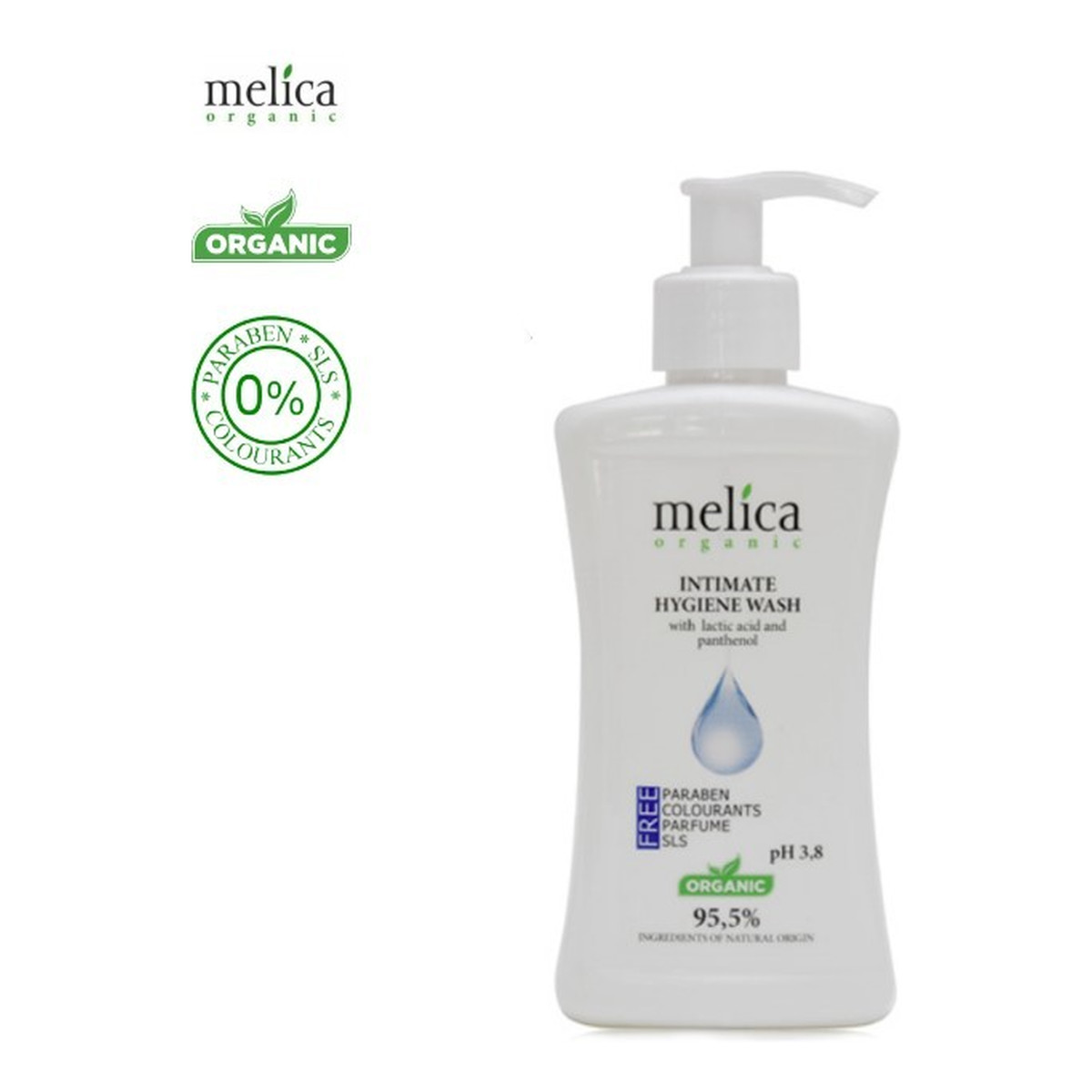 Melica Organic Płyn do higieny intymnej z kwasem mlekowym i pantenolem 300ml