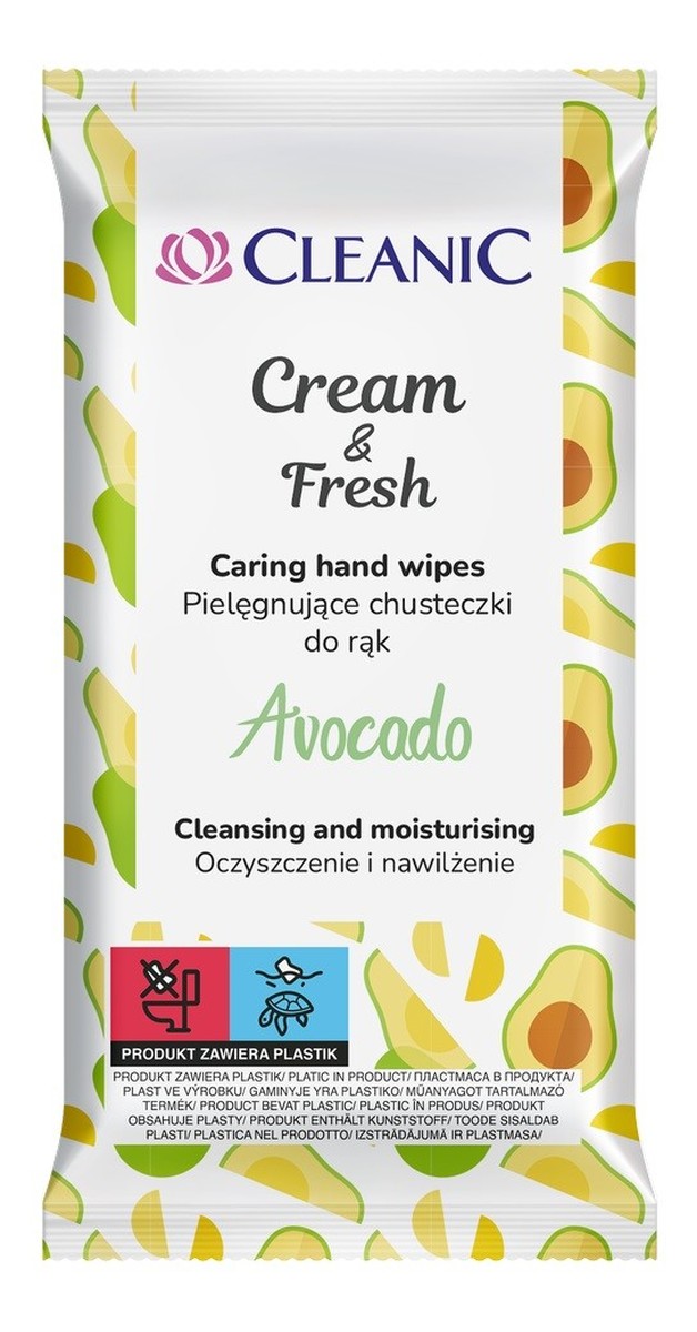 pielęgnujące chusteczki do rąk cream & fresh-avocado 1op-15szt