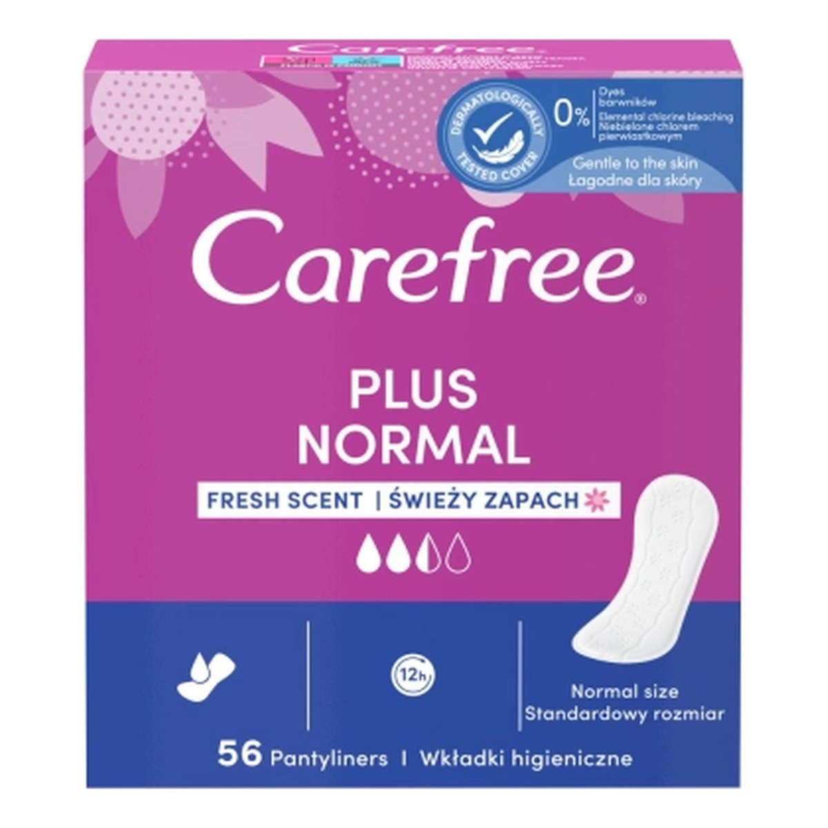 Carefree Plus Original Wkładki higieniczne świeży zapach 56 sztuk