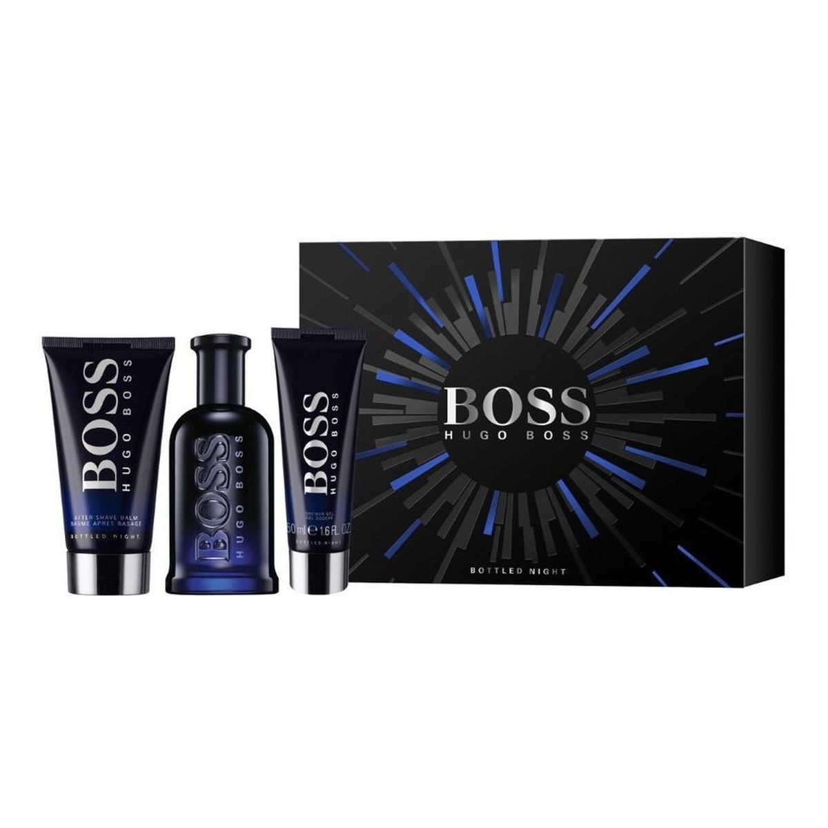 Hugo Boss Boss Bottled Night Zestaw woda toaletowa spray 100ml + balsam po goleniu 75ml + żel pod prysznic 50ml
