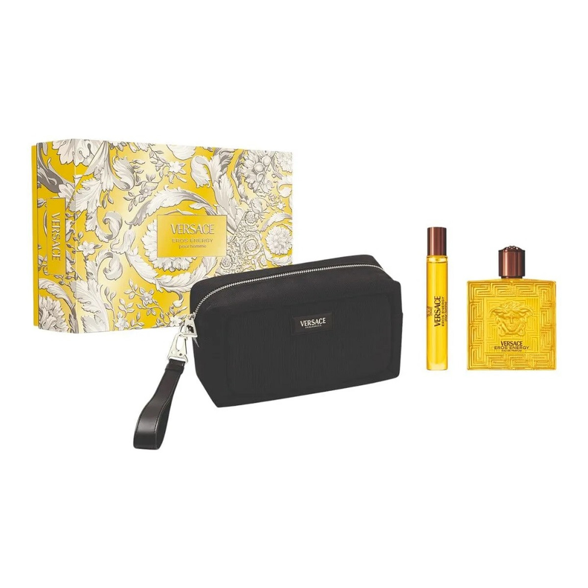 Versace Eros Energy Zestaw woda perfumowana spray 100ml + woda perfumowana spray 10ml + kosmetyczka