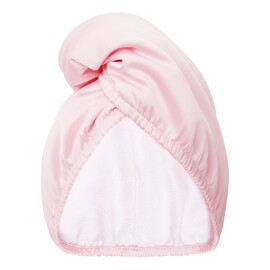 Dwustronny turban do włosów z mikrofibry i wegańskiej satyny szybkie suszenie anti-frizz satin pink